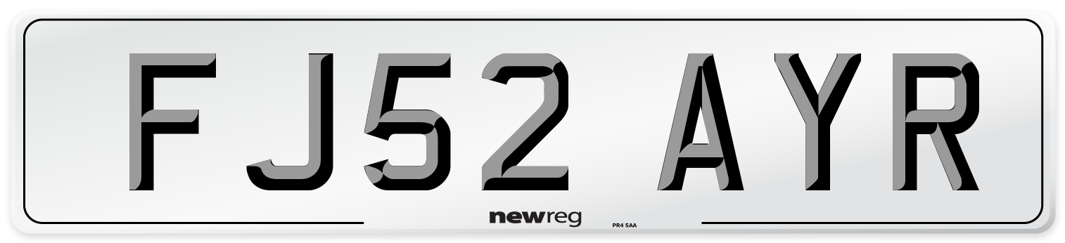 FJ52 AYR Number Plate from New Reg